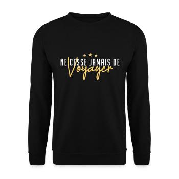 Ne cesse jamais de voyager - Sweat-shirt Unisexe - noir - Devant - Alina (178cm) & Michal (187cm)