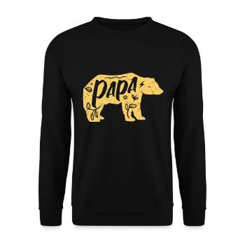 Papa Ours - Unisex Pullover - Schwarz - Vorne - Alina (178cm) & Michal (187cm)