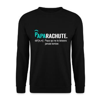 Paparachute gift dad father and daughter Birthday - Unisex Sweatshirt - black - Front - Alina (178cm) & Michal (187cm)
