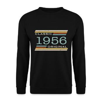 Vintage 1956, Classique, Original(e) - Sweat-shirt Unisexe - noir - Devant - Alina (178cm) & Michal (187cm)