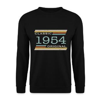 Vintage 1954, Classique, Original(e) - Sweat-shirt Unisexe - noir - Devant - Alina (178cm) & Michal (187cm)