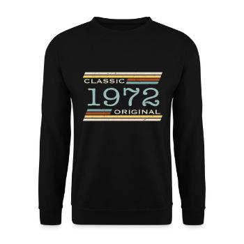 Vintage 1972, Classique, Original(e) - Sweat-shirt Unisexe - noir - Devant - Alina (178cm) & Michal (187cm)