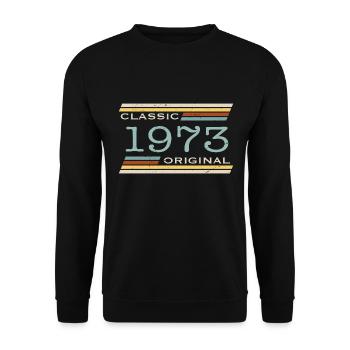Vintage 1973, Classic, Original - Unisex Sweatshirt - black - Front - Alina (178cm) & Michal (187cm)