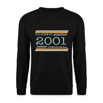 Jahrgang 2001, Klassisch, Original - Unisex Pullover - Schwarz - Vorne - Alina (178cm) & Michal (187cm)
