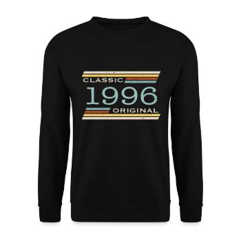 Vintage 1996, Classic, Original - Unisex Sweatshirt - black - Front - Alina (178cm) & Michal (187cm)