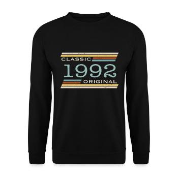 Vintage 1992, Classique, Original(e) - Sweat-shirt Unisexe - noir - Devant - Alina (178cm) & Michal (187cm)