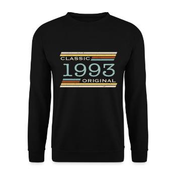 Vintage 1993, Classique, Original(e) - Sweat-shirt Unisexe - noir - Devant - Alina (178cm) & Michal (187cm)