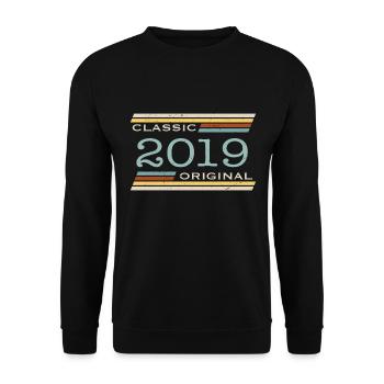 Vintage 2019, Classique, Original(e) - Sweat-shirt Unisexe - noir - Devant - Alina (178cm) & Michal (187cm)