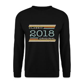 Vintage 2018, Classique, Original(e) - Sweat-shirt Unisexe - noir - Devant - Alina (178cm) & Michal (187cm)