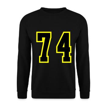 74 Number Jersey - Unisex Sweatshirt - black - Front - Alina (178cm) & Michal (187cm)