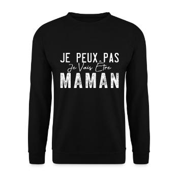 Ich kann nicht, ich werde Mutter| Werdende Mutter - Unisex Pullover - Schwarz - Vorne - Alina (178cm) & Michal (187cm)