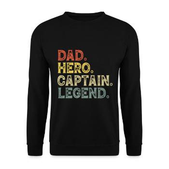 Dad captain boat - Unisex Sweatshirt - black - Front - Alina (178cm) & Michal (187cm)