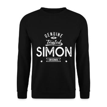 Simon benutzerdefinierten Vorname simon - Unisex Pullover - Schwarz - Vorne - Alina (178cm) & Michal (187cm)