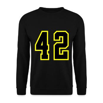 42 Number Leotard - Unisex Sweatshirt - black - Front - Alina (178cm) & Michal (187cm)