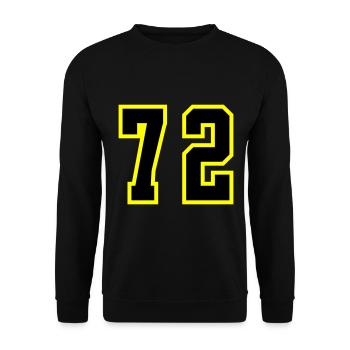 72 Zahl Trikot - Unisex Pullover - Schwarz - Vorne - Alina (178cm) & Michal (187cm)