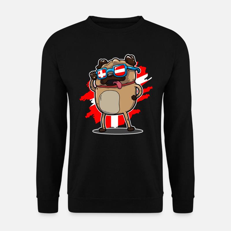 DENMARK PUG SHIRT - Unisex Sweatshirt - black