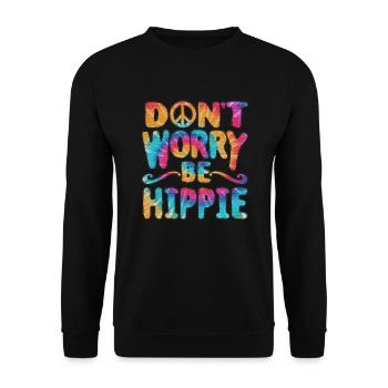 Hippie Vegan Peace Flower - Sweat-shirt Unisexe - noir - Devant - Alina (178cm) & Michal (187cm)