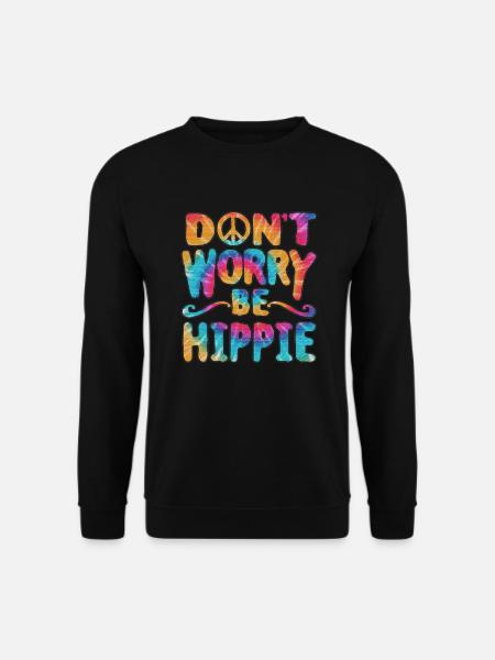 Hippie Vegan Peace Flower - Unisex Sweatshirt - black