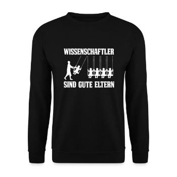 Wissenschaftler Forschung Wissenschaft Physik - Unisex Pullover - Schwarz - Vorne - Alina (178cm) & Michal (187cm)