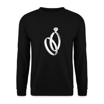 Hochzeit - Unisex Pullover - Schwarz - Vorne - Alina (178cm) & Michal (187cm)