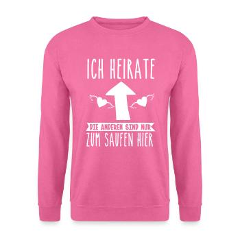 Verlobung Hochzeit Bräutigam - Unisex Pullover - Pink - Vorne