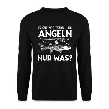 Angeln Fischen Fisch Angler Fischer - Unisex Pullover - Schwarz - Vorne - Alina (178cm) & Michal (187cm)