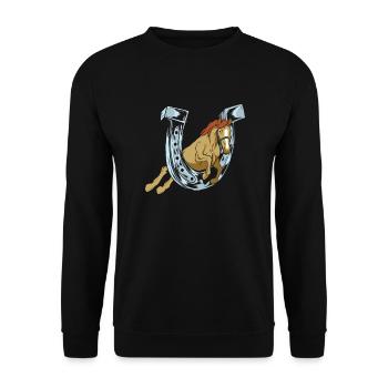 Chevaux - Sweat-shirt Unisexe - noir - Devant - Alina (178cm) & Michal (187cm)