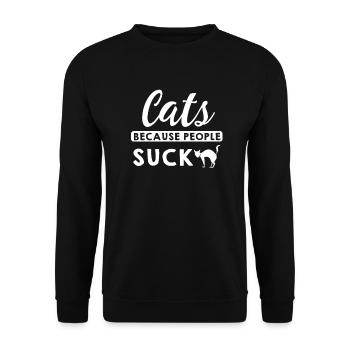 Gueule de bois chat amoureux chat - Sweat-shirt Unisexe - noir - Devant - Alina (178cm) & Michal (187cm)