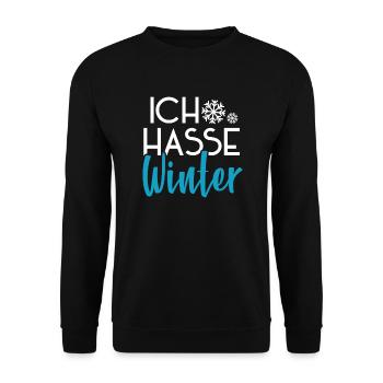 Winter Schnee Kalt Herbst Wetter Skifahren - Unisex Pullover - Schwarz - Vorne - Alina (178cm) & Michal (187cm)