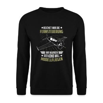 Pilot Flugzeug Fliegen - Unisex Pullover - Schwarz - Vorne - Alina (178cm) & Michal (187cm)