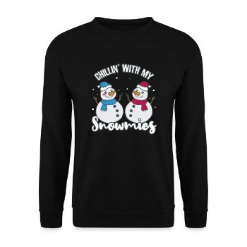Christmas heartbeat Christmas holiday season - Unisex Sweatshirt - black - Front - Alina (178cm) & Michal (187cm)