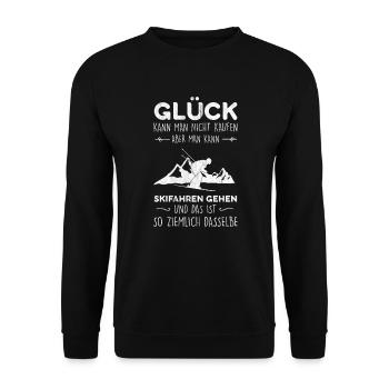 Ski Skifahrer Skifahren Piste - Unisex Pullover - Schwarz - Vorne - Alina (178cm) & Michal (187cm)