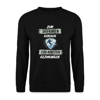 Ski Skifahren Skifahrer - Unisex Pullover - Schwarz - Vorne - Alina (178cm) & Michal (187cm)