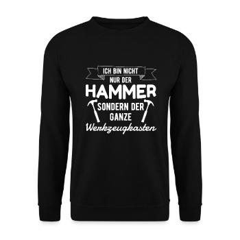 Handwerk Werker Hammer Handwerker Heimwerker - Unisex Pullover - Schwarz - Vorne - Alina (178cm) & Michal (187cm)