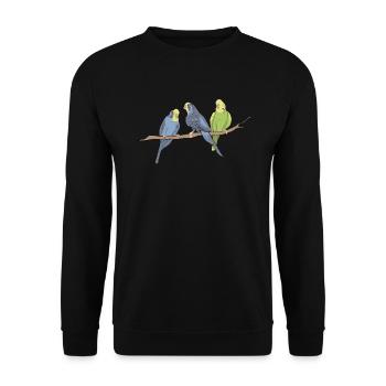oiseaux - Sweat-shirt Unisexe - noir - Devant - Alina (178cm) & Michal (187cm)