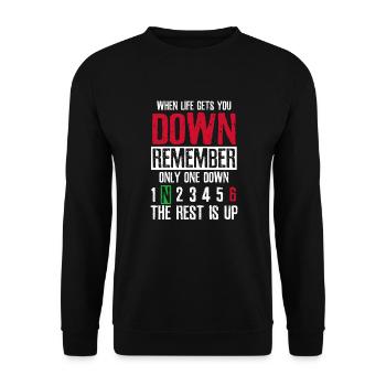 Motorcycling Motorcycle Motorcyclist - Unisex Sweatshirt - black - Front - Alina (178cm) & Michal (187cm)
