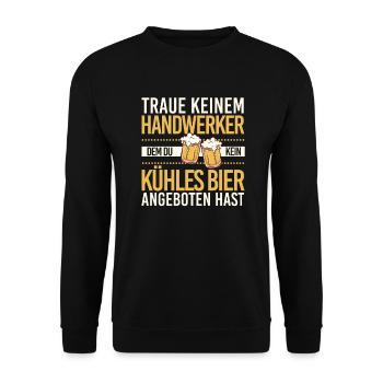 Handwerk Handwerker Biertrinker - Unisex Pullover - Schwarz - Vorne - Alina (178cm) & Michal (187cm)