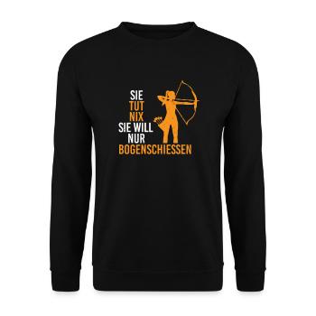 Est-ce que Nix Archers Bow Archers - Sweat-shirt Unisexe - noir - Devant - Alina (178cm) & Michal (187cm)
