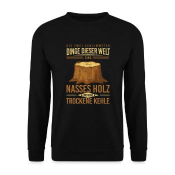 Holzarbeiten Kollegen Werkstatt Holz Holzarbeit - Unisex Pullover - Schwarz - Vorne - Alina (178cm) & Michal (187cm)