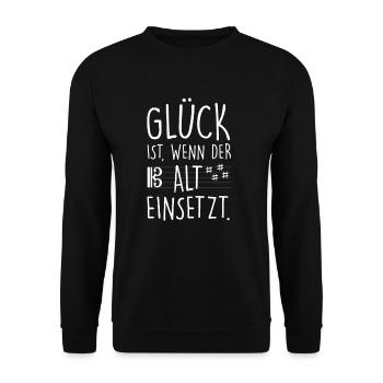 Glück Wenn Alt Einsetzt Chor Chorprobe Singen - Unisex Pullover - Schwarz - Vorne - Alina (178cm) & Michal (187cm)