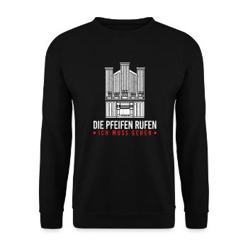 Orgel Pfeifenorgel Orgelspieler Organist Geschenk - Unisex Pullover - Schwarz - Vorne - Alina (178cm) & Michal (187cm)