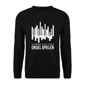 Orgel Pfeifenorgel Organist Orgelspieler Musiker - Unisex Pullover - Schwarz - Vorne - Alina (178cm) & Michal (187cm)