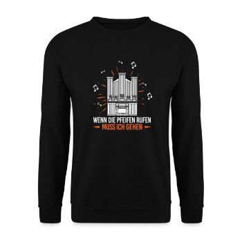 Orgel Orgelspieler Pfeifenorgel Musiker Organist - Unisex Pullover - Schwarz - Vorne - Alina (178cm) & Michal (187cm)