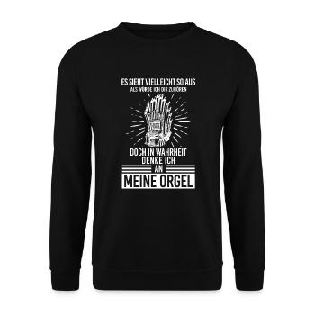 Orgelspieler Pfeifenorgel Orgel Musiker Geschenk - Unisex Pullover - Schwarz - Vorne - Alina (178cm) & Michal (187cm)