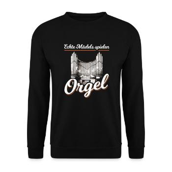 Orgel Pfeifenorgel Musiker Orgelspieler - Unisex Pullover - Schwarz - Vorne - Alina (178cm) & Michal (187cm)