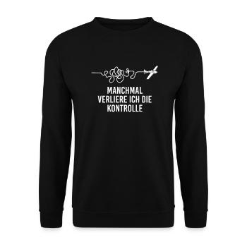 Modellflug Kontrolle Flugzeug Modellflieger Pilot - Unisex Pullover - Schwarz - Vorne - Alina (178cm) & Michal (187cm)