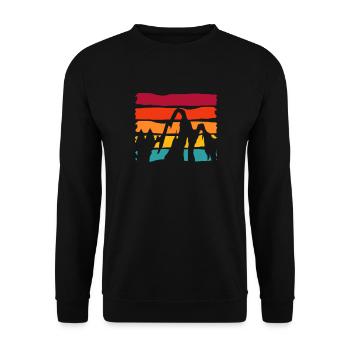 montagnes - Sweat-shirt Unisexe - noir - Devant - Alina (178cm) & Michal (187cm)