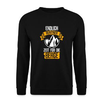 Wander Rentner Berge Rente Geschenk - Unisex Pullover - Schwarz - Vorne - Alina (178cm) & Michal (187cm)