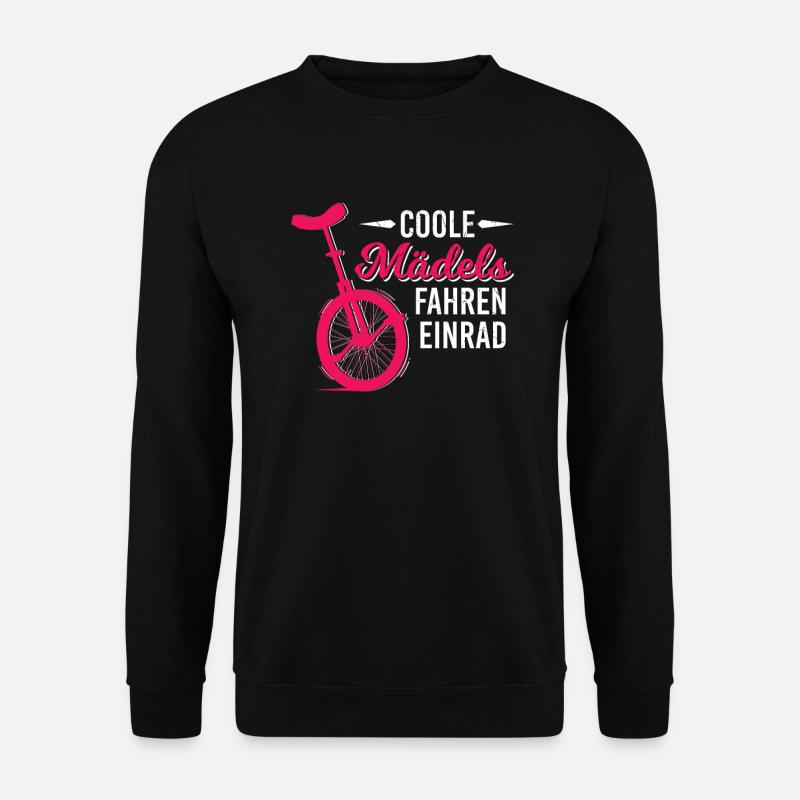 Coole Mädchen Fahren Einrad Einradfahrer Zirkus - Unisex Pullover - Schwarz