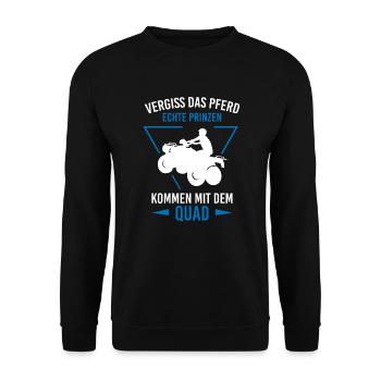 Vergiss Pferd Quad Quadfahrer Biker ATV Offroad - Unisex Pullover - Schwarz - Vorne - Alina (178cm) & Michal (187cm)